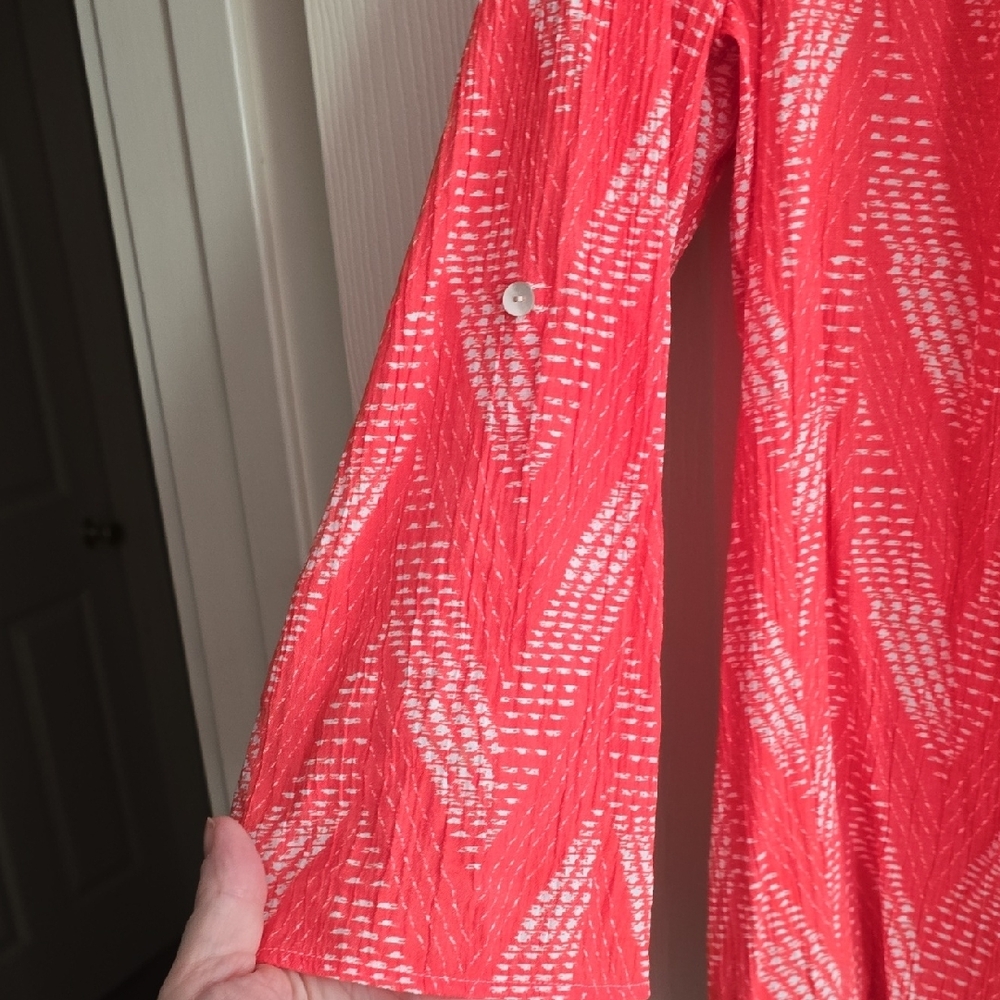 Como Vintage Red Patterned Blouse - image 5